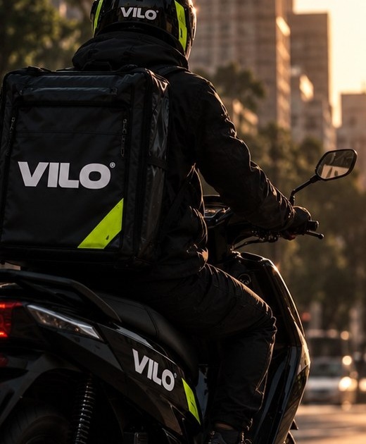 Repartidor en una moto VILO